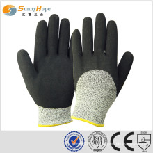 13G HPPE Latex gants de coupe HPPE revêtus de sable et de protection gants de protection de sécurité